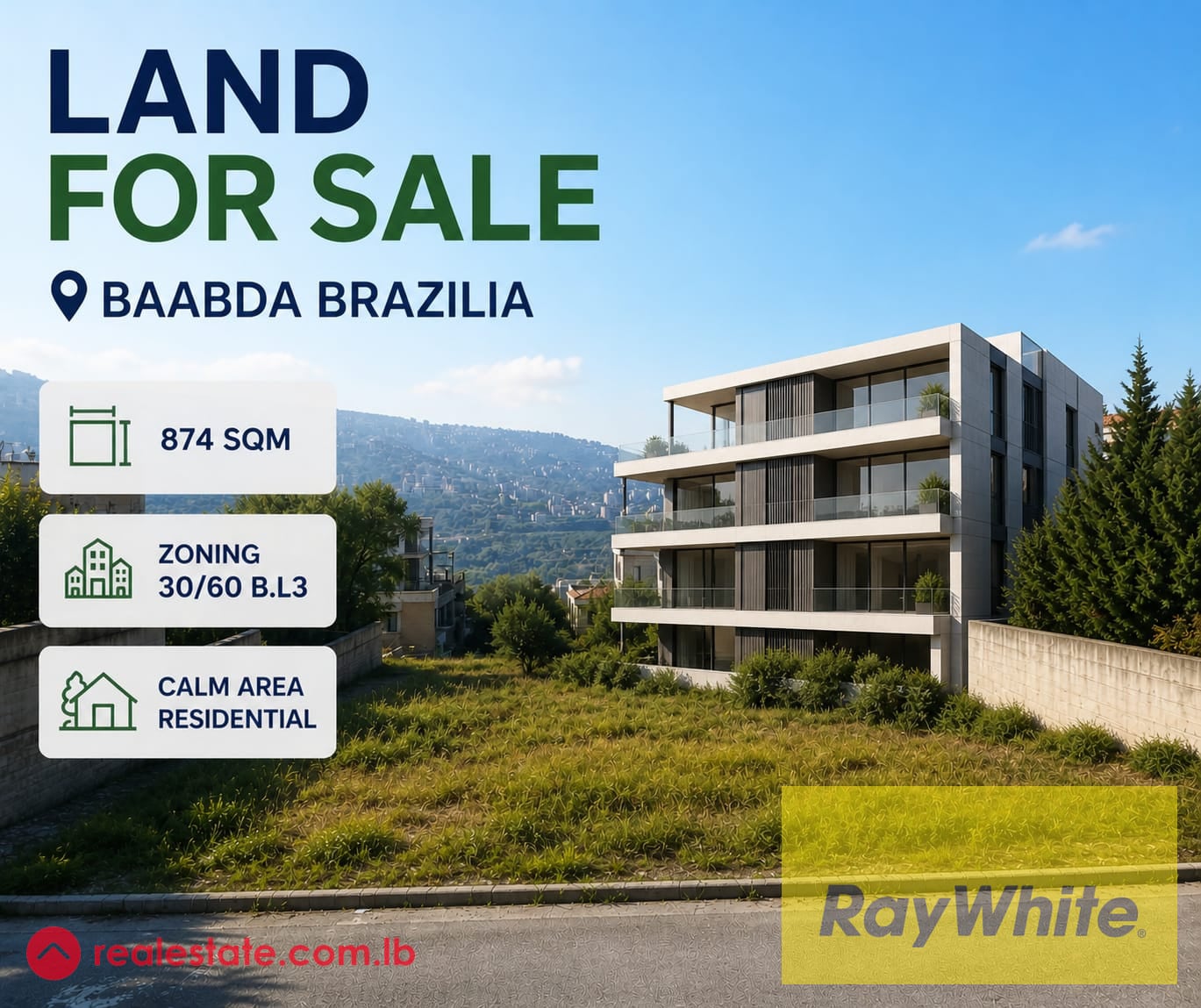 Land for sale in Baabda – Brazilia — Hub Realtors