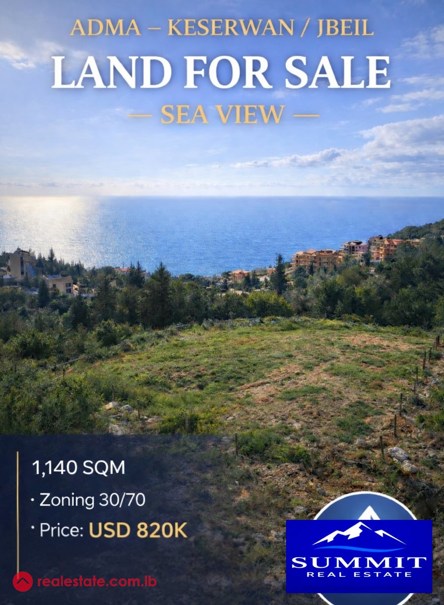 Prime Land for Sale in Adma | 1,135 SQM | Sea View | Zoning 30/70 — Hub Realtors
